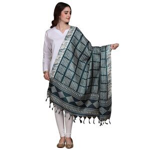 4717 Batik Printed Art Silk Dupatta With Fringes-